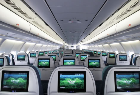 A330型機エコノミークラス〈マニラ線〉機内画像