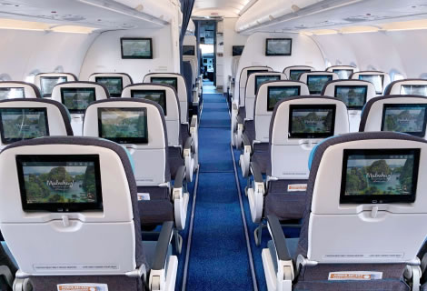 A321-neo型機エコノミークラス〈マニラ線〉機内画像